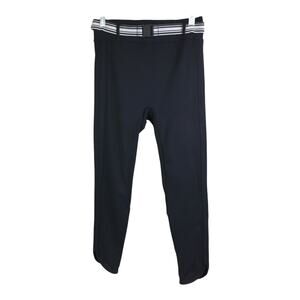 Solid & Striped Sport Leggings Womens S/P Black Striped Belt Angled Hem Stretch